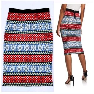 Alice + olivia Morena Jacquard-knit Pencil Skirt Size MEDIUM NWOT